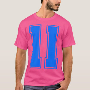 T-shirt Numéro 11 Équipe sportive Blue Varsity Numéro