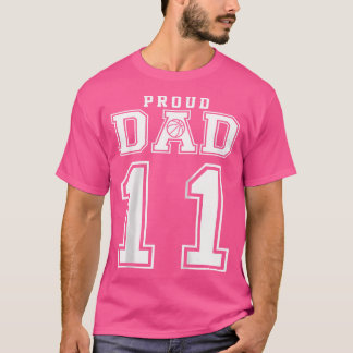 T-shirt Numéro 11 Personnalisé Fier Basketball Papa Person