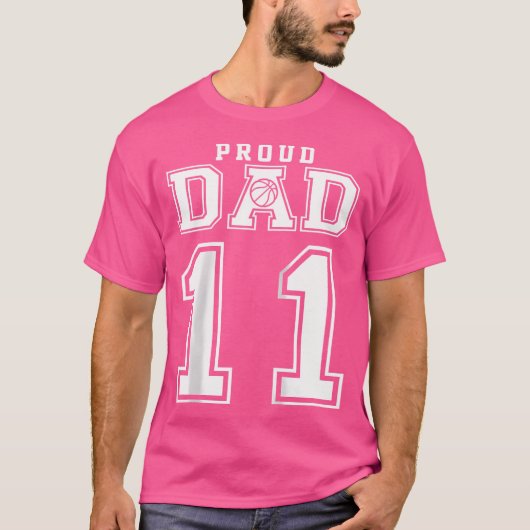 T-shirt Numéro 11 Personnalisé Fier Basketball Papa Person (Devant)