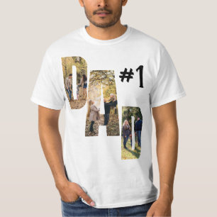 T-shirt Numéro 1 - Lettres photo personnalisées papa