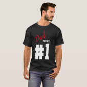 T-shirt Numéro 1 Papa Fête des pères Noir (Devant entier)