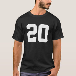 T-shirt Numéro 20 Imprimer sur le dos seulement Cotton Tea