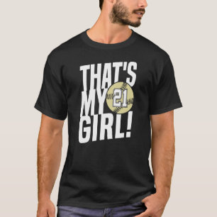T-shirt Numéro 21 C'est ma fille 21 Softball Maman D