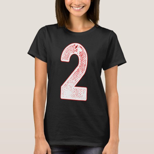T-shirt Numéro 2 caractères alphabétiques - Numéro initial (Devant)