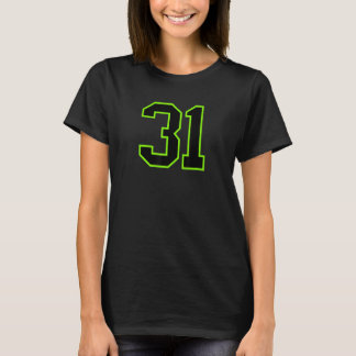 T-shirt Numéro #31 Sports Jersey Green Black Favorite Luck