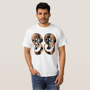 T-shirt Numéro 33 du basketball noir orange dimensionnel,