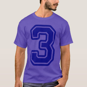 T-shirt Numéro 3 Bleu Sport Universitaire Numéro 3 vintage