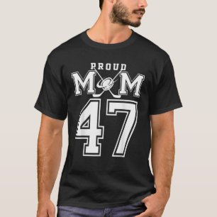 T-shirt Numéro 47 Personnalisé Fier Hockey Maman Personnal