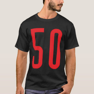 T-shirt Numéro 50 Red Sports Fan Jersey Numéro