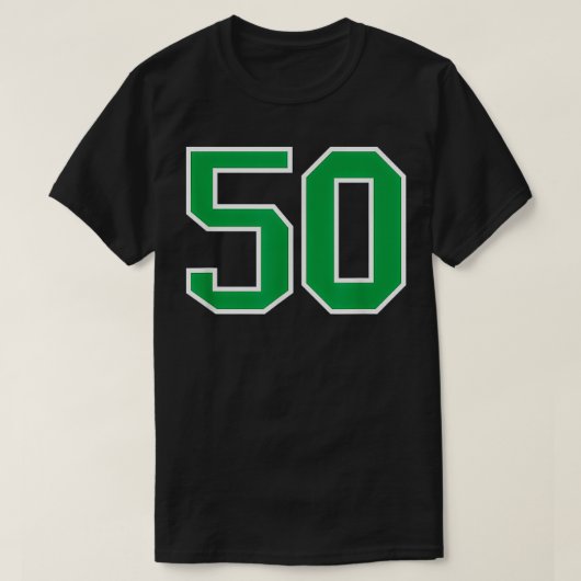 T-shirt Numéro #50 Sport Jersey Vert Blanc Lucky Numéro (Design devant)