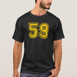 T-shirt Numéro 59 Sport Jersey Uniforme Fan Athlete Jaune