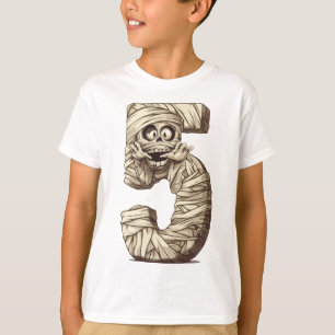 T-shirt Numéro 5 Mummy Halloween Thème 5 Année Enfants