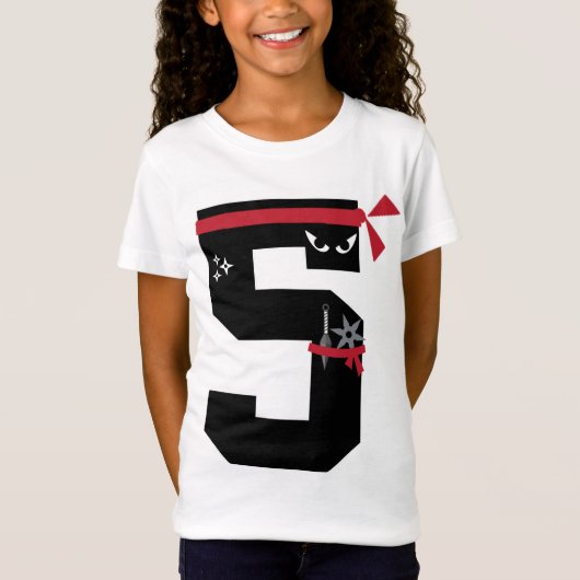 T-Shirt Numéro 5 Ninja 5 ans Amusement 5e anniversaire Cad (Devant)