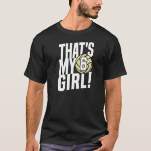 T-shirt Numéro 6 C'est ma fille 6 Volleyball Maman Papa Fa