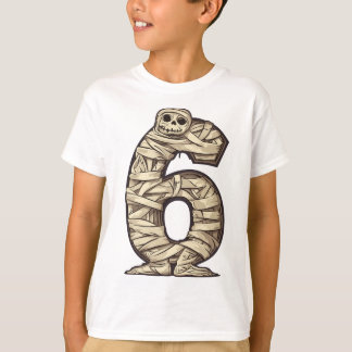 T-shirt Numéro 6 Mummy Halloween Thème 6 Année Enfants