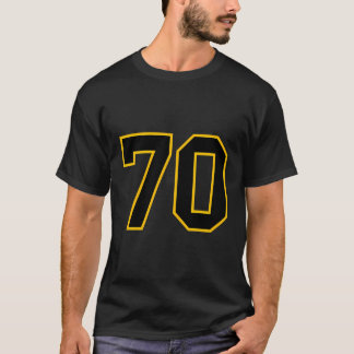 T-shirt Numéro 70 Sport Jersey Uniforme Jaune Noir Lucky