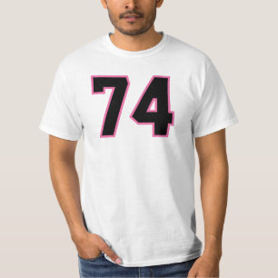 T-shirt Numéro #74 Sports Jersey Rose Black Lucky No.