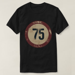 T-shirt Numéro 75 en style vintage délabré
