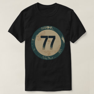 T-shirt Numéro 77 en détresse Vintage