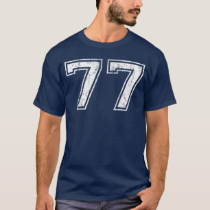 T-shirt Numéro 77 Vintage Distressed Soixante-dix-sept Spo