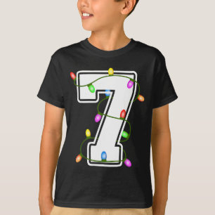 T-shirt Numéro 7 7e anniversaire garçon Noël Joyeux Annive