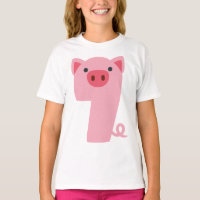 Numéro 7 Cochon Animal Thème 7 Année Enfants Fille