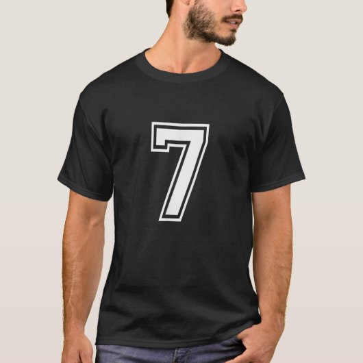 T-shirt Numéro 7 Front Back Varsity Sports Team 7e anniver (Devant)