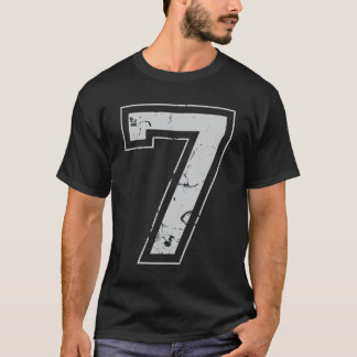 T-shirt Numéro 7 Joueur sportif de Jersey gris de sept