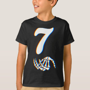T-shirt Numéro 7 Main de squelette de Halloween de mème co