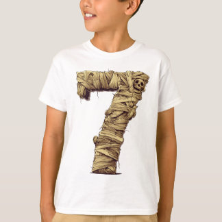 T-shirt Numéro 7 Mummy Halloween Thème 7 Année Enfants
