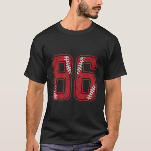 T-shirt Numéro #86 Distressed Baseball Jersey Numéro (Devant)