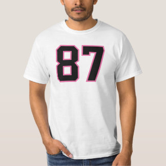 T-shirt Numéro #87 Sport Jersey rose noir Lucky No.