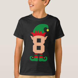 T-shirt Numéro 8 Elf Chrismas Thème 8 Année Garçons enfant