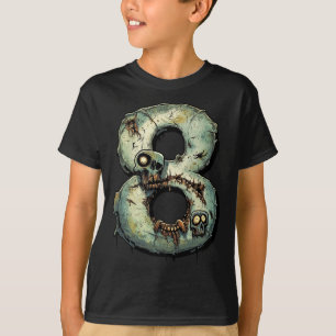T-shirt Numéro 8 Halloween Zombie Thème 8 ans Enfants