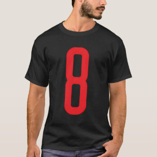 T-shirt Numéro 8 Red Sports Fan Jersey