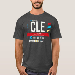 T-shirt Numéro de bagage du code d'aéroport CLE 1