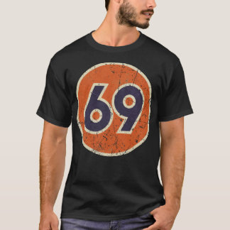 T-shirt Numéro de course de la station Vintage 69