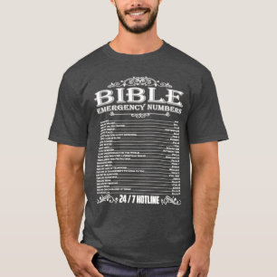 T-shirt Numéro de ligne téléphonique d'urgence de la Bible