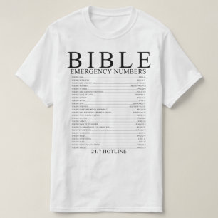 T-shirt Numéro de ligne téléphonique d'urgence de la Bible