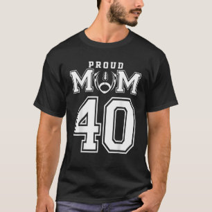 T-shirt Numéro de maman de football fier personnalisé 40 F