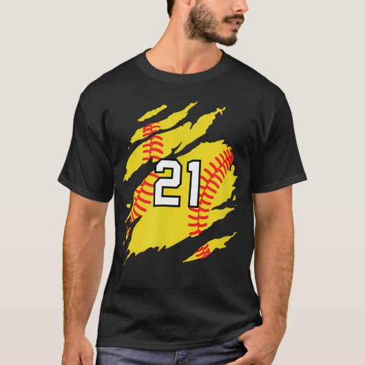 T-shirt Numéro de softball (Devant)