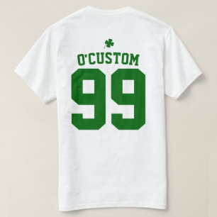 T-shirt Numéro de texte personnalisé Vert Clover St Patric