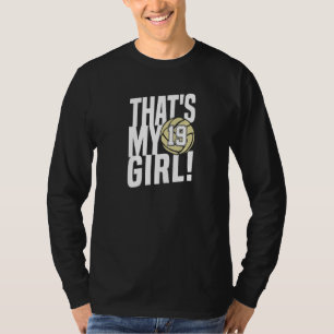 T-shirt Numéro dix-neuf c'est ma fille 19 Maman volley-bal