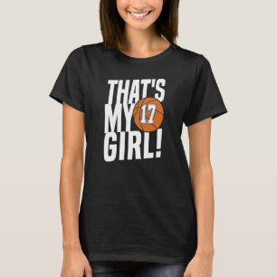 T-shirt Numéro Dix-sept c'est ma fille 17 Maman de basket