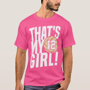 T-shirt Numéro Douze C'Est Ma Fille 12 Volleyball Maman Pa
