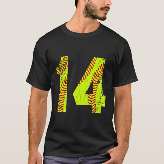 T-shirt Numéro du Softball 14 Jersey (Devant)
