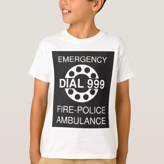 T-shirt Numéro d'urgence 999 Signal Police Ambulance (Devant)