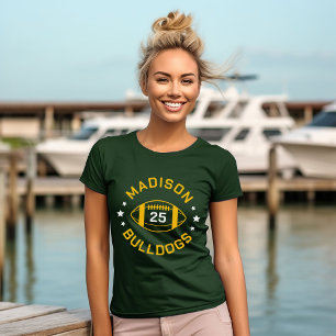 T-shirt Numéro Jersey du joueur de football vert et or