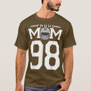 T-shirt Numéro personnalisé 98 Fière Mère de Football Pers