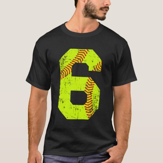 T-shirt Numéro Softball 6 Jersey (Devant)